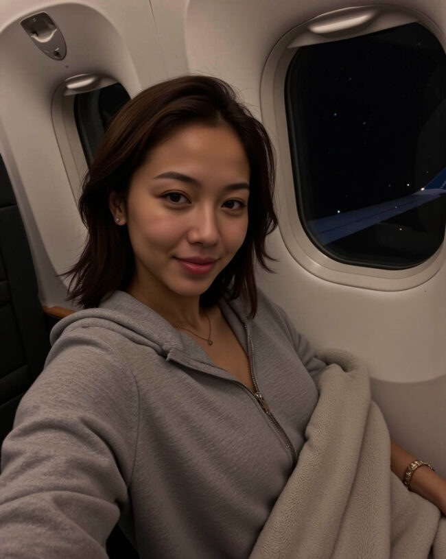 Last Selfie for this Flight lauren-depaulo-long-overnight-flight-to-seattle-selfie